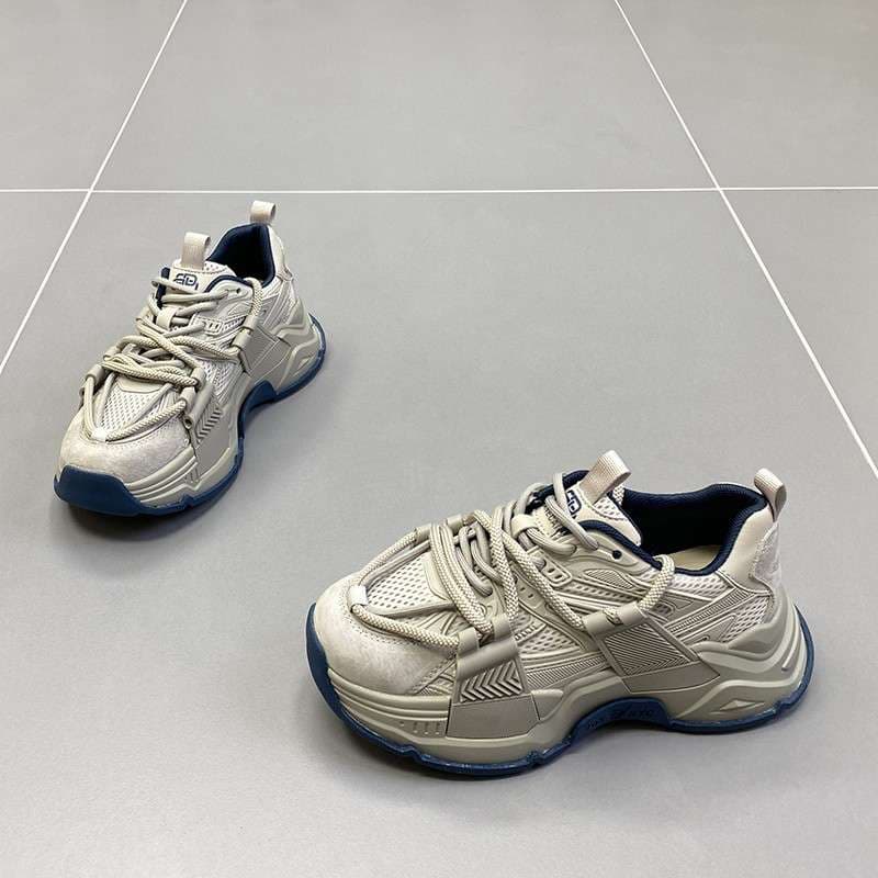 厚底スニーカー ウェーブソール厚底スポーツシューズ