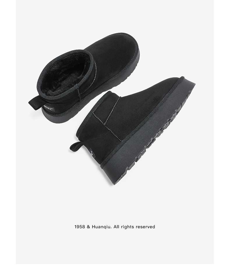 厚底スニーカー ムートン風あったか厚底ブーツ