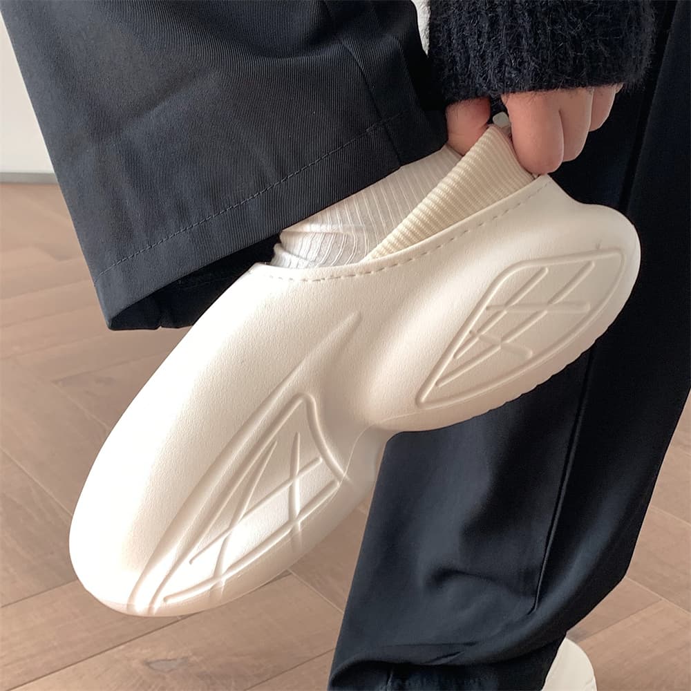 厚底スニーカー ふわもこ厚底スリッポン